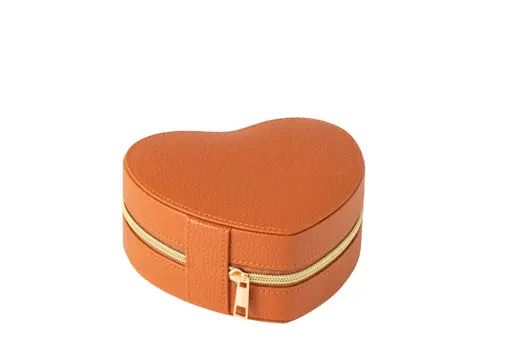 Schmuckdose Herz Kunstleder Cognac J-LINE